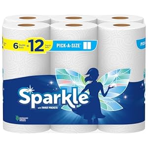 Sparkle Decide-A-Dimension Paper Towels, 6 Double Rolls = 12 Common Rolls, Everyd