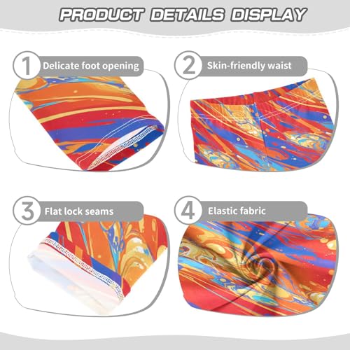 Abstract Marble Textured Pattern Kids Girl's Athletic Leggings Comfortable Full Length Sweatpants Exercise3