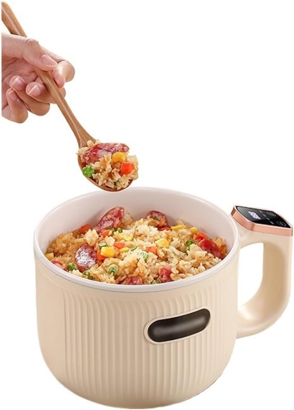 Portable Mini Electric Rice Cooker Household, Multi-Functional & Non-Stick Ceramic, Small 1-2 People Intelligent Steaming Rice Cooker, for Soups, Stews, Grains & Oatmeal