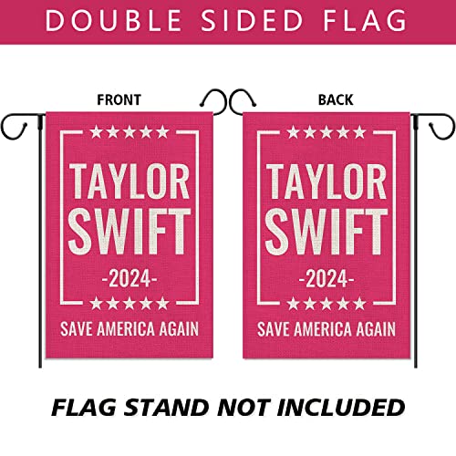 Taylor 2024 Garden Flag Pink Musician Flag Vertical Double Sided 12 X 18 Inch Funny Party Swift Banner For Indoor And Outdoor Decoration #TOP5