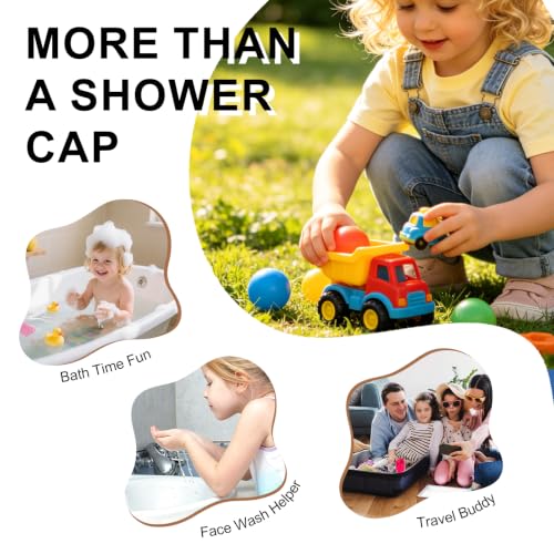 Image of Baby Shower Cap Shield - Adjustable Waterproof Shower Visor for Kids, Soft Baby Hair Washing Shield with Ear Protection, Perfect for Toddlers & Children (Green)
