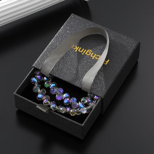 richginker Sparkling Beaded Phone Wrist Strap with Box, D-Light Purple - image 5