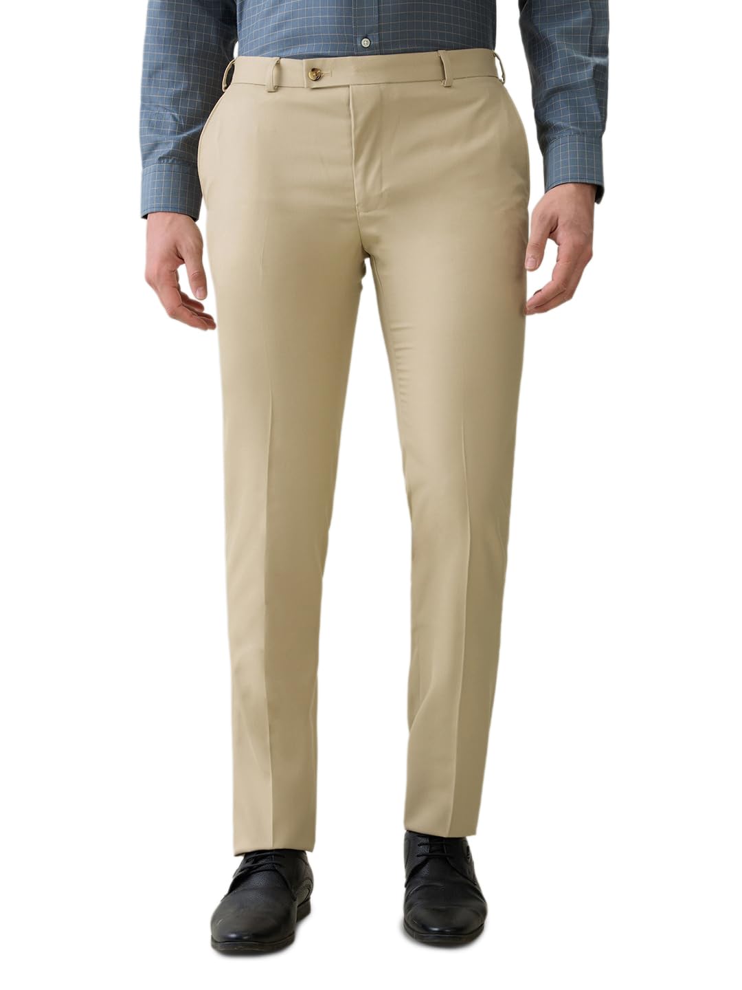 raymond Men Slim Fit Solid Pattern Poly Viscose Blend Flat Front Formal Trouser-picture-26