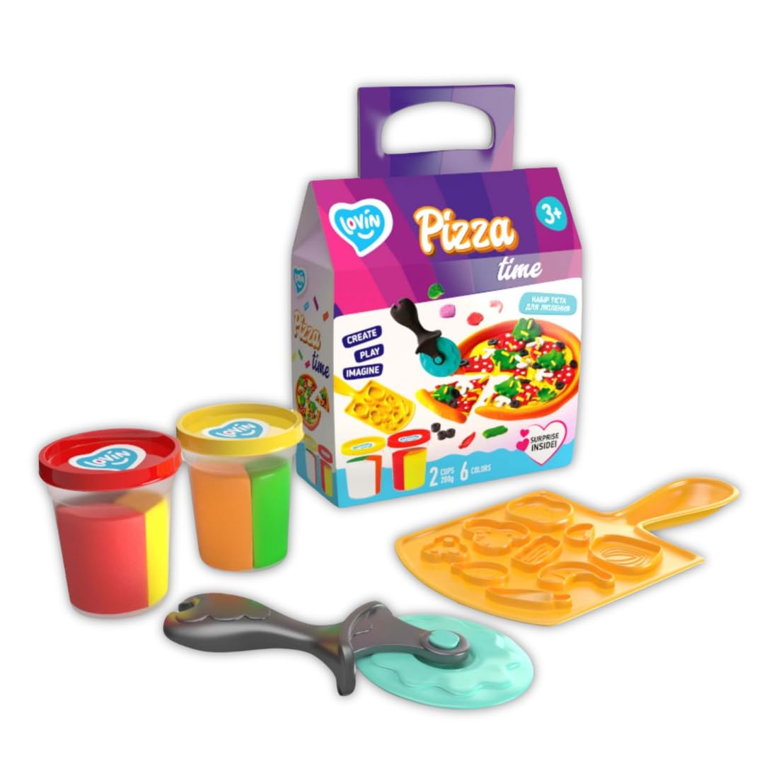 Pizza Time Lovin Modeling Set including Colour Dough, Craft Kits for Kids, Arts and Crafts for Kids