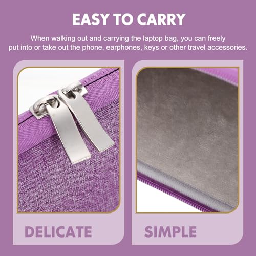 Funda portátil vaquera antirrayaduras color púrpura con organizador de cables independiente 5