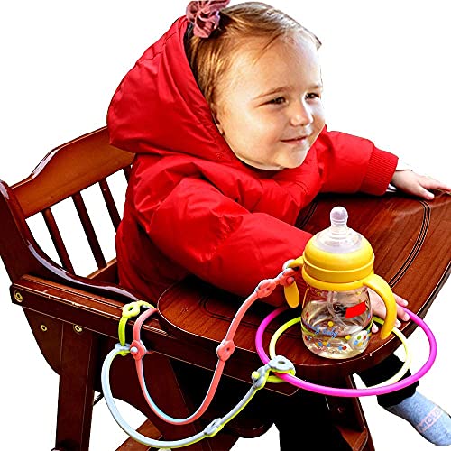 SMAUTOLIFE Toy Safety Straps 4PK Stretchable Silicone Pacifier Clips Baby Toddler Teether Bottle Harness Straps for Strollers,High Chair,Shopping Cart,Cribs,Exersaucer