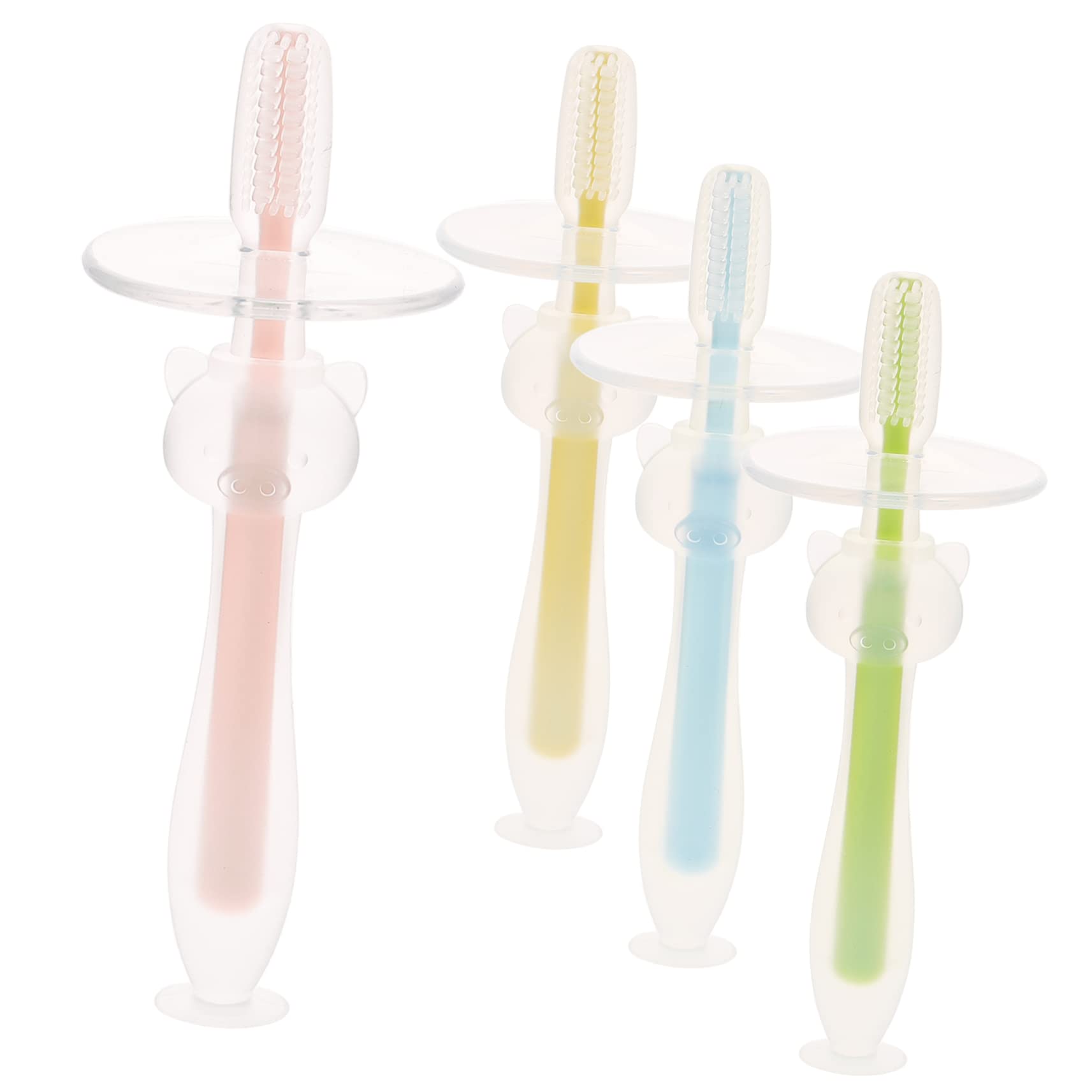 Healeved 16pezzi Spazzolini Silicone Per Ragazza Ragazza Con Base Ventosa Spazzolini Morbidi Per Orale Dei Colori Vivaci