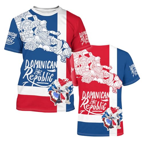 DFZ Dominican Flag Tee Novelty T-Shirt Summer Casual Crewneck Short Sleeve Top Dominican Jersey Unisex2