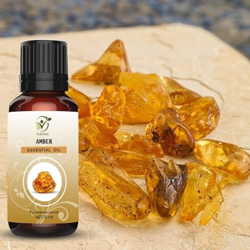 Image of VIRTUAL Amber Essential Oil 15ml | 100% Pure & Natural Undiluted Oil | Aromatherapy Essential Oil for Skin, Hair & Relaxation | Long Lasting Fragrance Oil