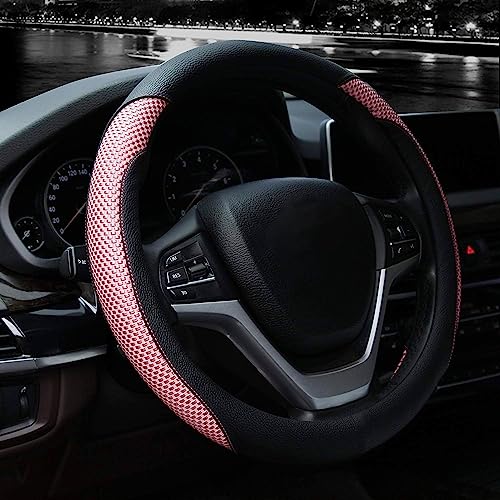 Image of Valleycomfy Steering Wheel Cover with Microfiber Leather for Car Truck SUV 15 inch (Pink)