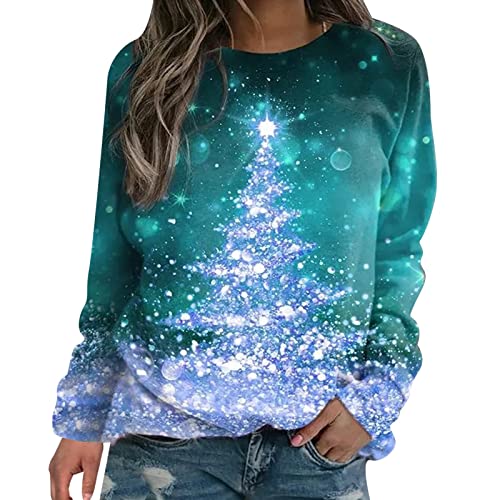 Sweatshirt graphique de Noël femme idéal pour offrir en cadeau taille M vert