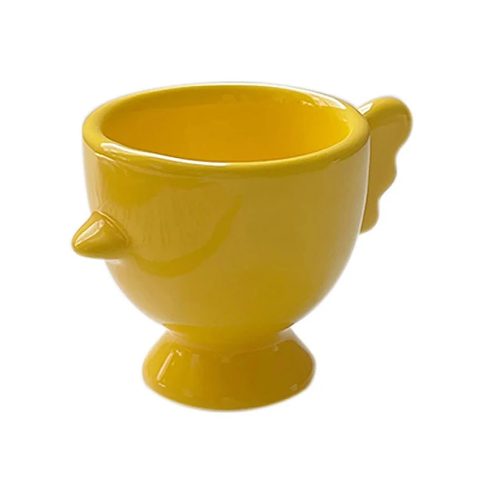 Eierbecher, 2 Stück erhöhte Basis einfarbig rutschfester Griff guter Halt Make, up(Yellow)