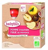 Babybio Mes Fruits Gourdes Pomme Figue dès 6 Mois 4 x 90g Bio
