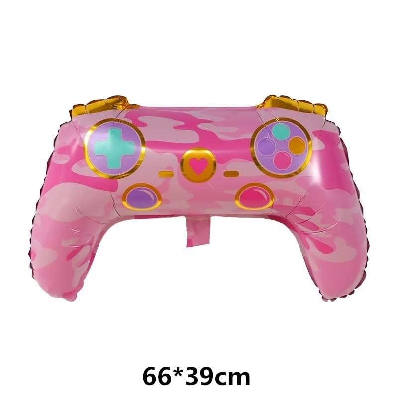 Image of Atpata Funky Gamer Birthday GAME ON! Foil Balloons (Set of 5) Video Game Theme Birthday Party - Gaming Console Shape Foil Balloon (Gaming Pink Balloons)