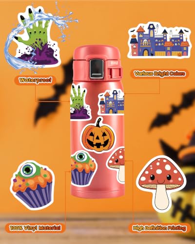 300 PCS Halloween Pumpkin Stickers,Waterproof Vinyl Water Bottle Stickers - image 3