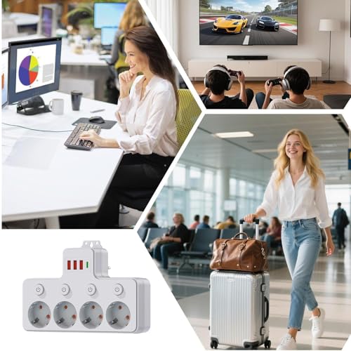 Multiprise avec protection contre les surtensions et ports USB - 4