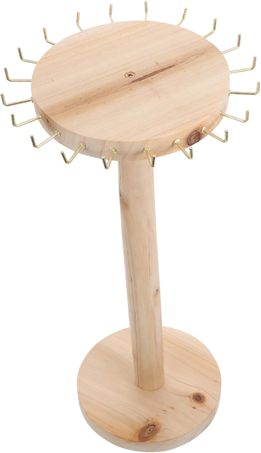 Wooden Jewelry Display Rack Hook Design for Earrings and Necklaces Creative Desktop Organizer for Home Use Suitable for Jewelry Storage and Store Displays