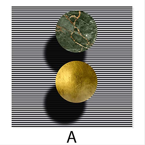 Affiche salon abstrait cercles d'or géométrique carré affiche impression toile 4 pièces