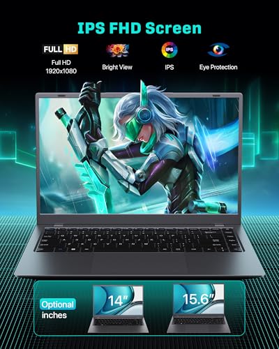 Image of Laptop 32GB RAM 512GB SSD, Laptops Computer with Pentium Gold Processor(Up to 3.4GHz), 14 Inch 1080P FHD IPS Screen, USB3.2, Dual USB C, WiFi5, BT5.2, Business Student Computer for Work, School