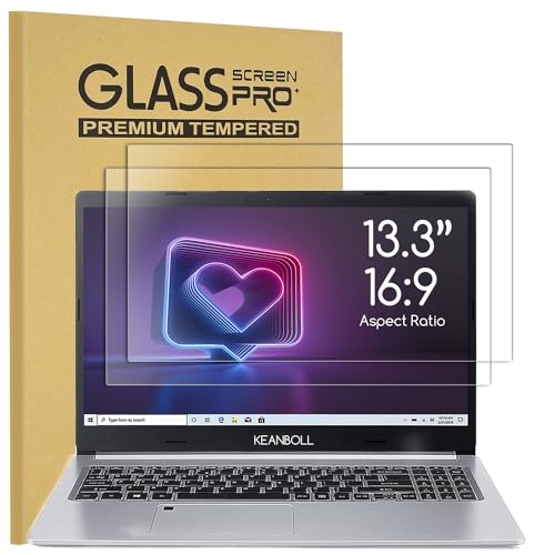 Verre trempé 13.3 pouces 16:9 KEANBOLL pour ordinateur portable HP Dell Lenovo - Lot de 2