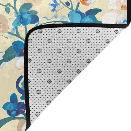 Tapis orchidées lavable et résistant en velours doux - 5