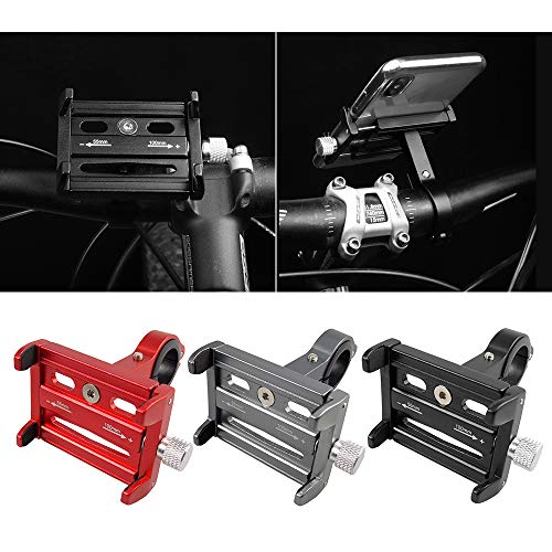 Leeofty Suporte para telefone de bicicleta em liga de alumínio Suporte para telefone ajustável para