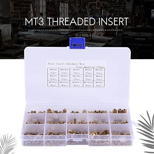 Generic HOT 370PCS M2 M3 M4 M5 Internal Thread Knurled Nut Brass Thread Insert Insert Nut Sorting Kit - (Color: Brass)