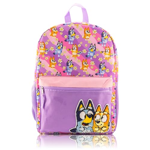 Fast Forward Bluey Backpack for Kids, 16in School Bookbag, Bingo