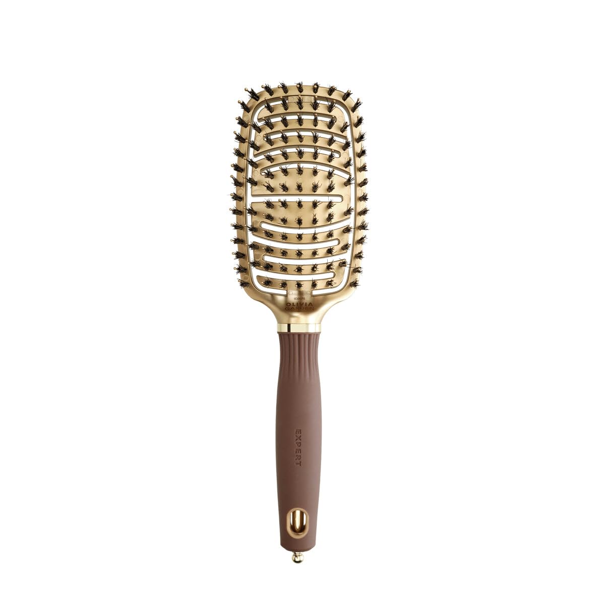 Olivia Garden Expert Care Flex Boar & Nylon Bristles Gold & Brown Hair Brush for All Hair Types, Unisex Adults