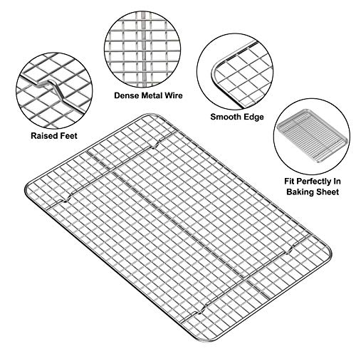 image for Wildone Cooling Rack Set of 2, Stainless Steel Baking Rack 11.7'' x 9.