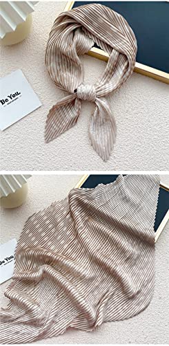 Tangjun Womens Girls Floral Square Fashion Scarf Neckerchief Pleated Headwear2