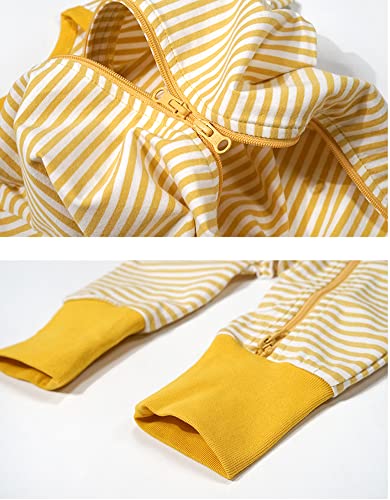 Teach Leanbh Baby Boys Girls 2-Pack Romper Jumpsuits Cotton 2 Way Zipper Short Sleeve Footless Sleep and Play 3-24 Months3