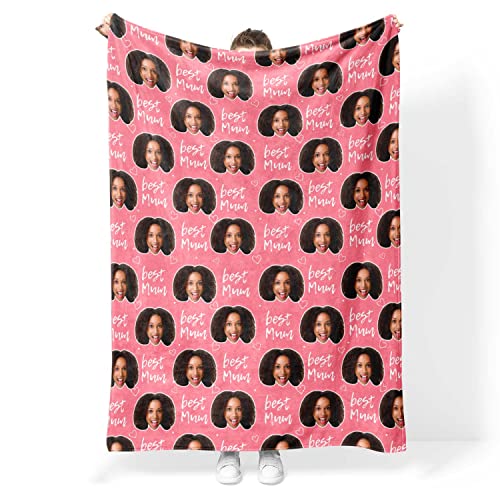 Nifty Gifty Manta personalizada para mamá, manta de fotos de la mejor mamá, manta personalizada para el día de la madre, manta personalizada para el día de la madre, personalizada