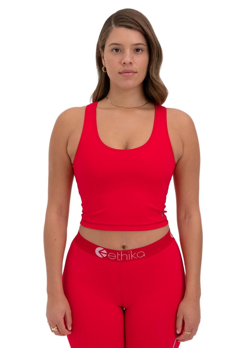 Sujetador de línea larga transpirable Ethika Subzero rojo con banda ancha 4