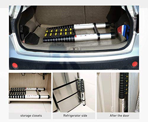 Image of BonKaso VertiPro 5.8M(19 Ft) Telescopic Ladder | Aluminum Ladder 16 Steps | Multipurpose for Home & Outdoor use with Self Lock Mechanism | EN131 Certified | Max Load Capacity of 150kg