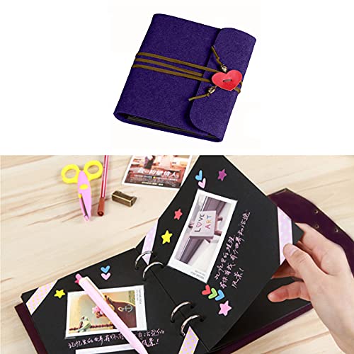 Vintage Filz Scrapbook Fotoalbum Selbstgestalten Schwarze Seiten Scrapbook Diy Fotoalbum Hochzeit Album Zum Einkleben… – Bild 7