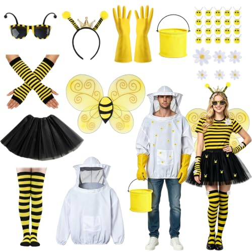 Nlicrst Halloween Queen Bee and Beekeeper Costume Couple Cosplay Set
