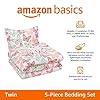 Amazon Basics Kid's Soft, Easy Care Microfiber Bed-in-a-Bag 5-Piece Bedding Set, Twin, Butterfly Friends #1