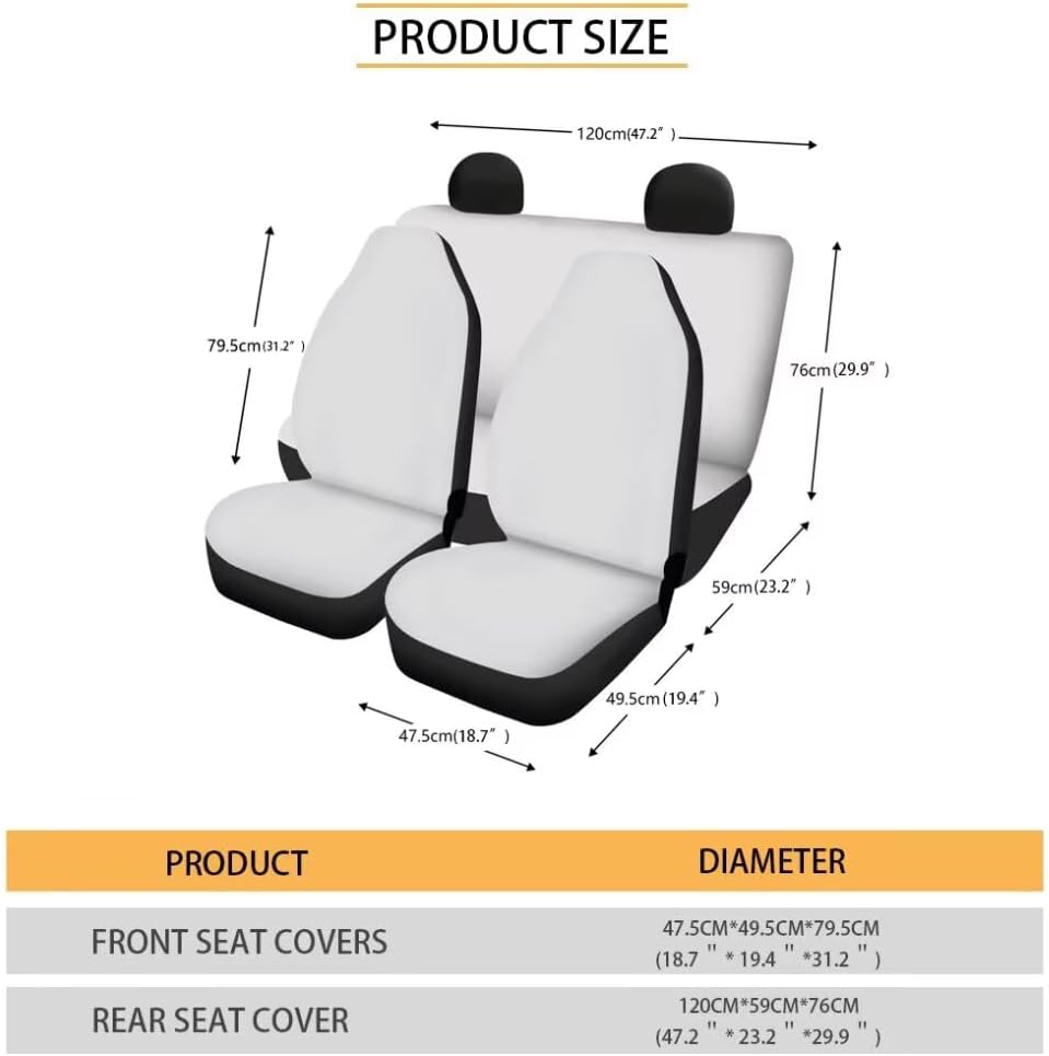 Beauty Collector Pink Daisy Strawberry Car Seat Protector Full Set, Auto Seat Cover for Car, Truck SUV Back Seat Cover Seats Full Set, Universal fit for Vehicles Sedan