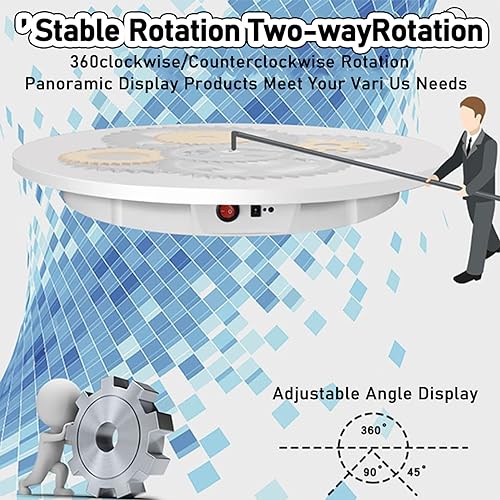 Présentoir Rotatif motorisé, Plateau tournant Automatique Silencieux à 360° avec télécommande, Vitesse réglable, 52 cm, 100 kg, Plate-Forme de présentoir décoratif motorisé, recha – vue 4