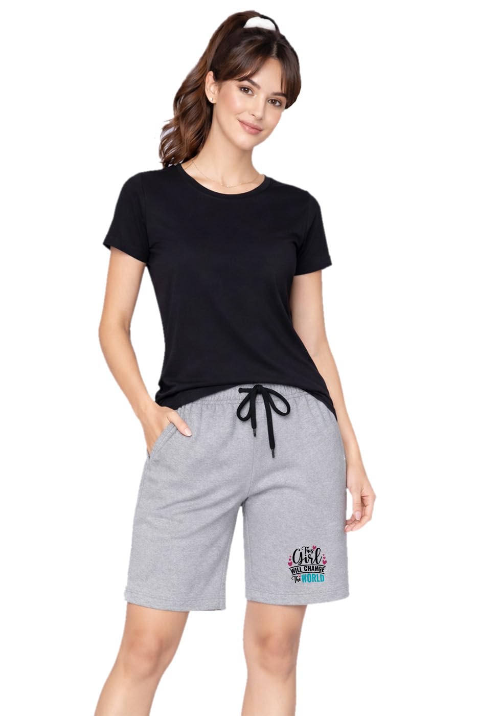 buy that trendz Womens Casual The Girl Printed Knee Length One Side Pocket Short-picture-38