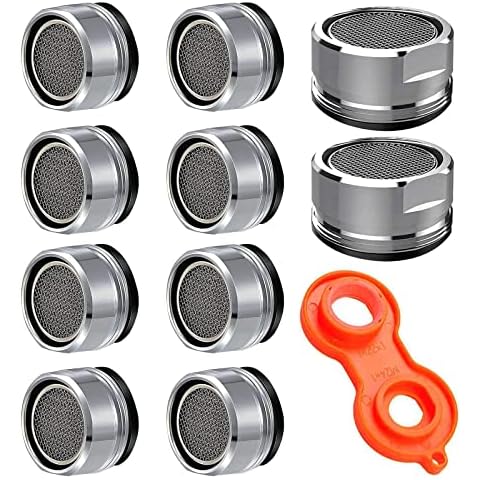 Aerators for Taps M24, Pack of 10 Tap Attachment Aerator with ABS and Stainless Steel Filter Including Mixing Nozzle Wrench, for Tap Strainer Water Saver Cover
