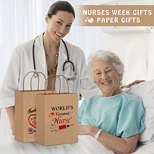 Icooney 24 Pieces Nurse Gift Bags With Handle - Nurses Goodie Bags - Nurse Week Appreciation Gifts For Rn Assistant - 4 Style Thank You Gift For Nursing Graduation Party Supplies #TOP6