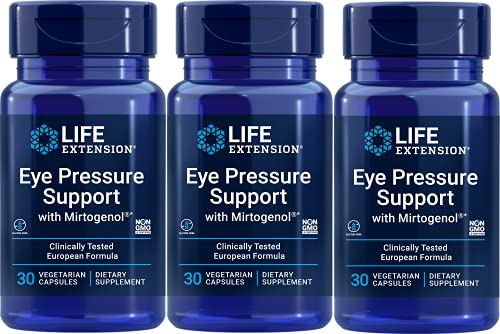 Life Extension Eye Pressure Support with Mirtogenol Vcaps 30 Count (Pack of 3)