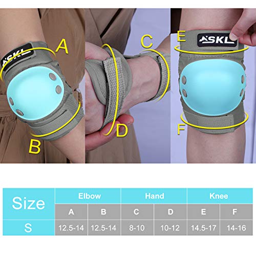 SKL Knee Pads for Kids, Elbow and Knee Pads Kids 6-13, Toddler 3 in 1 Protective Gear Set with Wrist Guards, Adjustable Strap for Skating Scooter Bike Riding Skateboard Cycling Rollerblading - Thumbnail 6