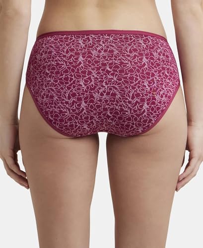 Image of Jockey 1807 Women's High Coverage Micro Modal Elastane Stretch Mid Waist Hipster with Ultrasoft Exposed Waistband