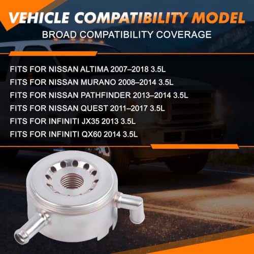 Image of Engine Oil Cooler 21305-JA10B Compatible with Nissan Murano Altima Pathfinder Quest JX35 3.5L 2009-2018