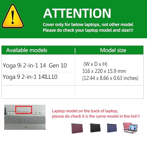 Funda para Lenovo Yoga 9i 2-en-1 14 Gen 10 PU Leather miniatura 2