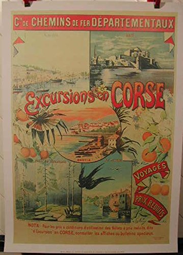 Affiche Corse Chemins De Fer 50x70 cm idee cadeau originale pour passionne de train