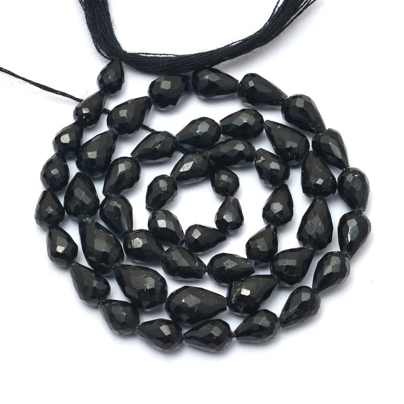 Tourmaline noire en perles gouttes pour créer des bijoux bohèmes faits main